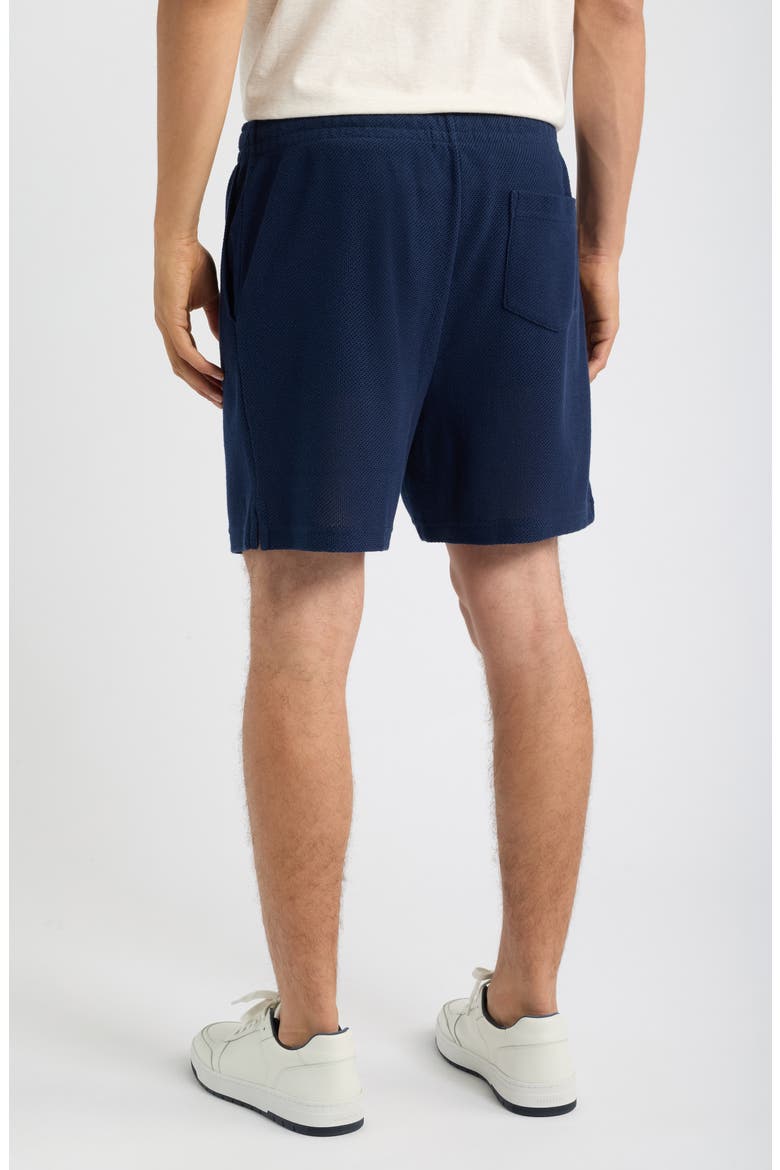 6-Inch Textured Pointelle Drawstring Shorts, Alternate, color, CRUISE NAVY