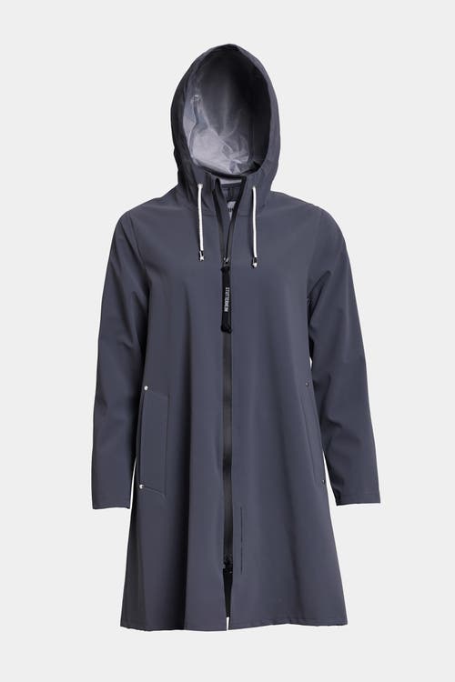 Stutterheim Mosebacke Lightweight Zip Matte Raincoat In Metallic