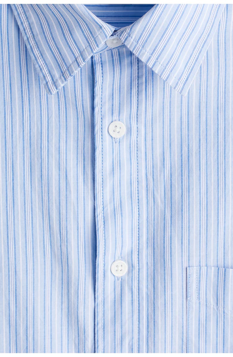 H&M Loose Fit Poplin Shirt, Alternate, color, Light Blue/Striped