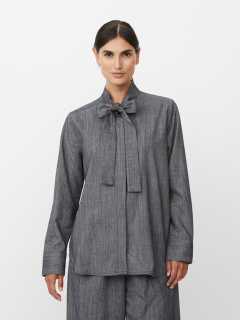 Lannie Long Sleeve Neck Tie Shirt