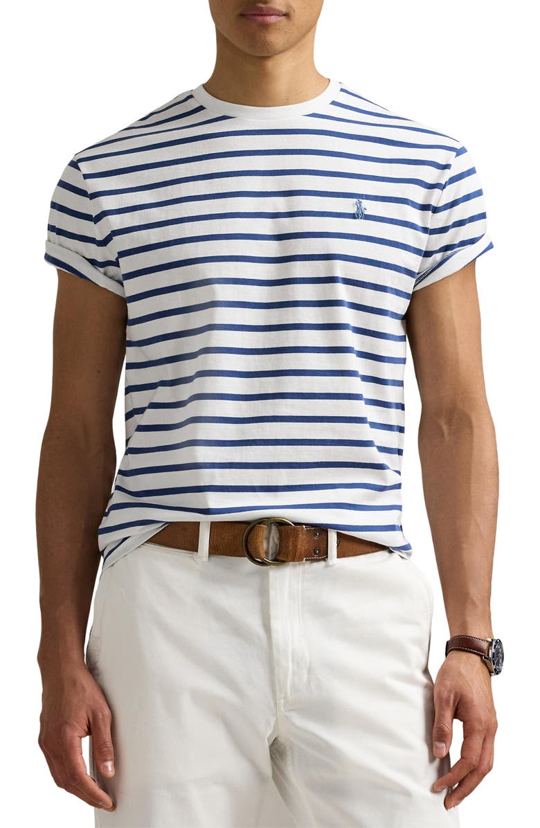 Polo Ralph Lauren Classic Fit Stripe Cotton T-Shirt, Main, color,