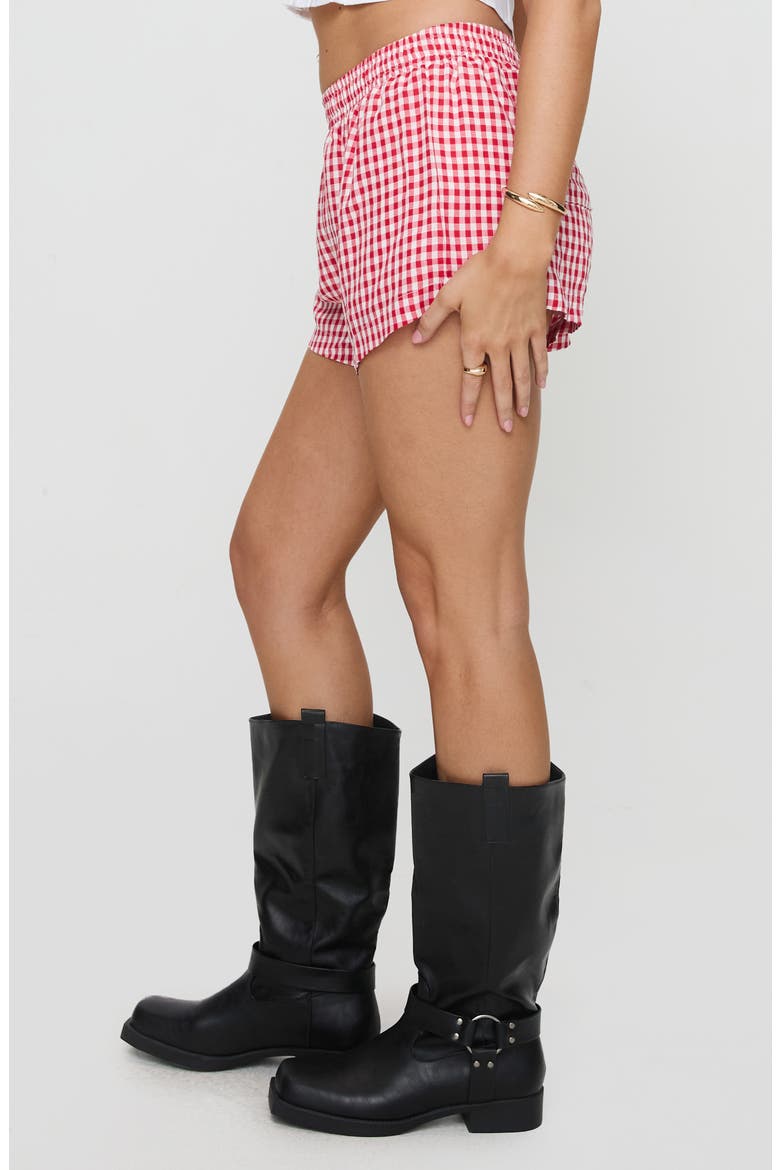 Beach House Gingham Shorts, Alternate, color, RED / WHITE GINGHAM