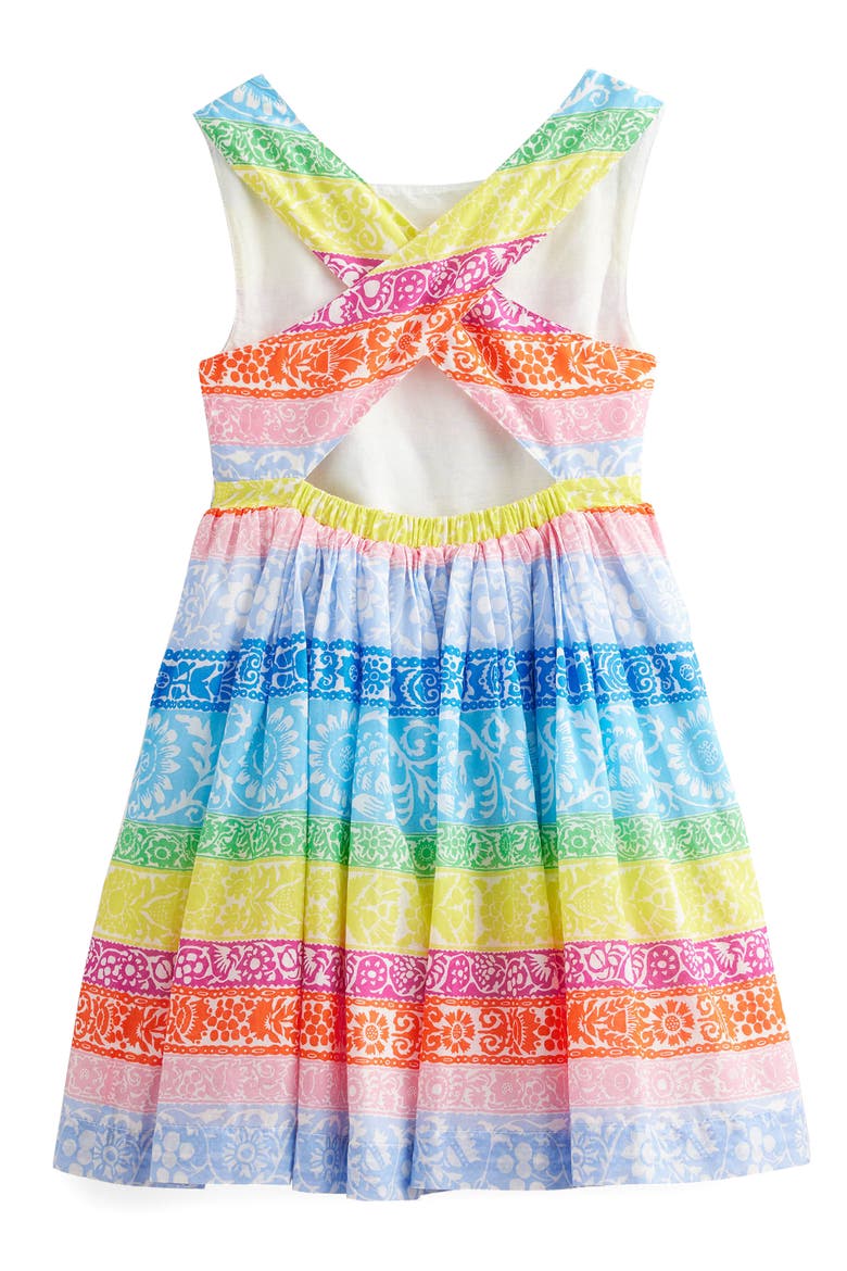 Wallpaper Clean Mini Mini Boden Kids' Floral Stripe Crossback Cotton Dress | Nordstromrack