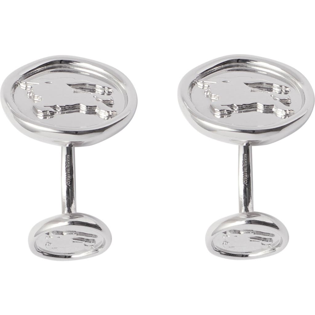 Burberry Ekd Stamp Cufflinks In Silver