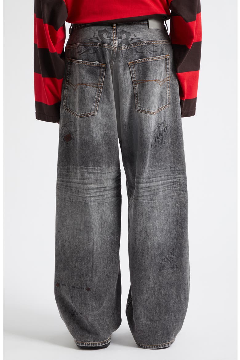 Tattoo Print Baggy Jeans (Men) | Nordstrom