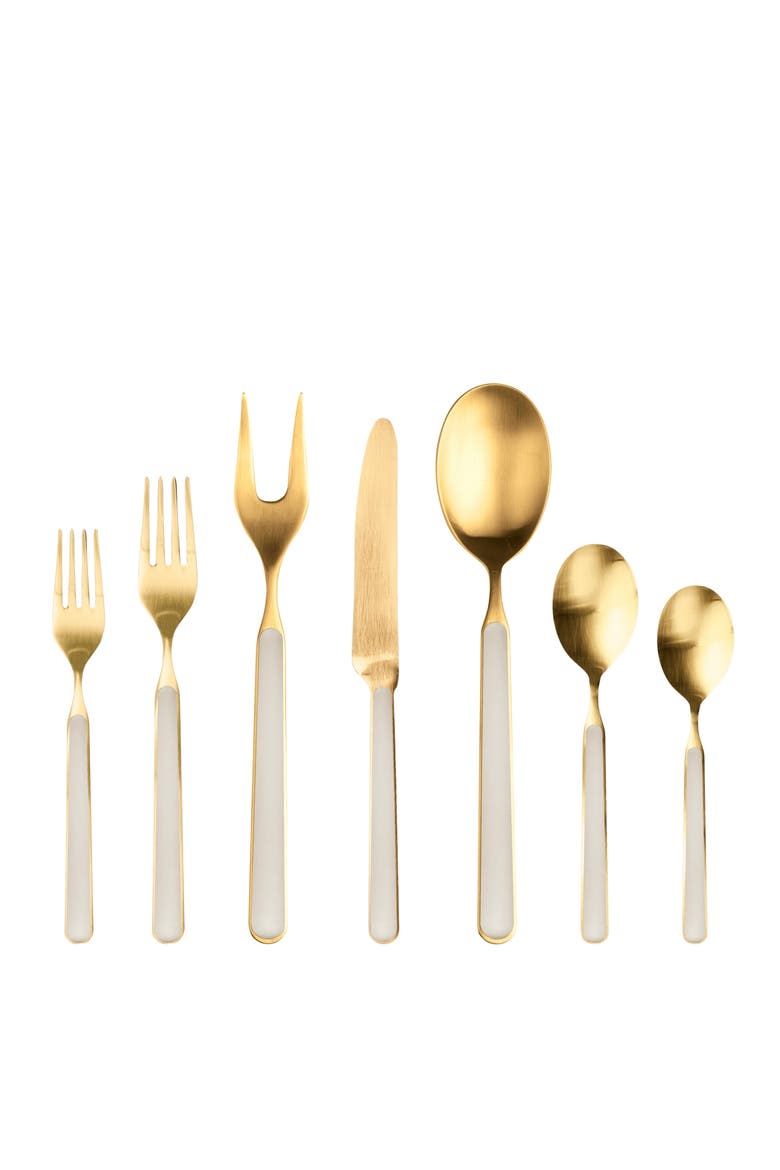 Fantasia Ice Gold Flatware Set - 32 Pieces, Main, color, Turtle-Dove