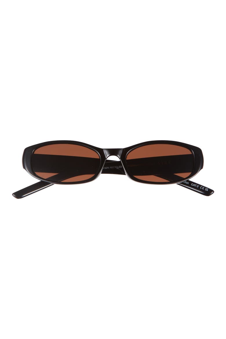 Caellum 52mm Oval Sunglasses, Main, color, BLACK