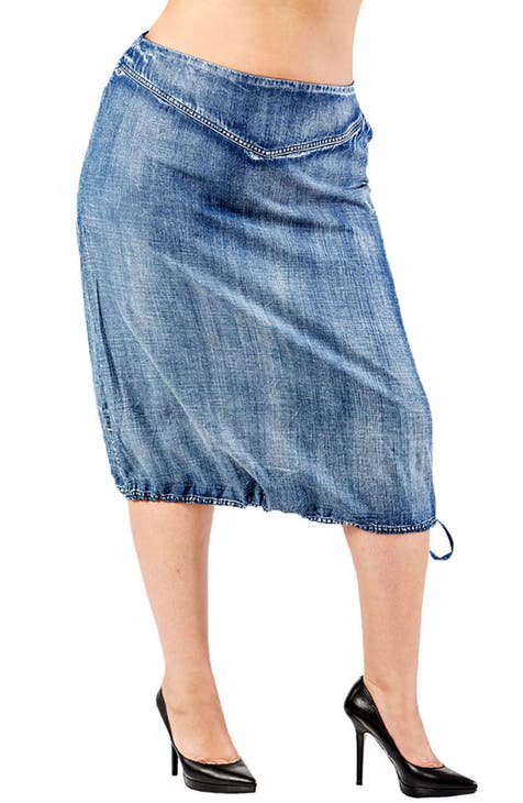 Nordstrom plus size denim skirt hotsell