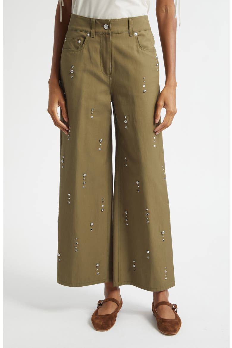 Flat Front Wide Leg Ankle Pants, Main, color, CAPER
