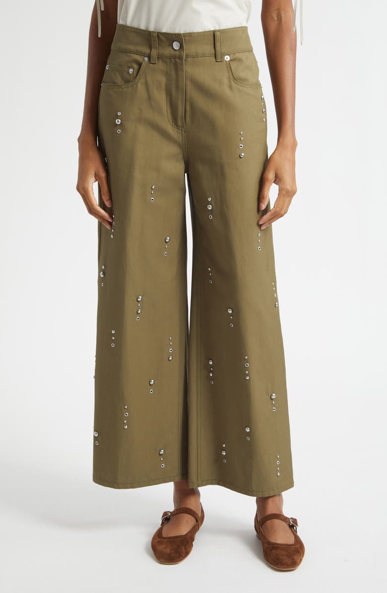 3.1 Phillip Lim Flat Front Wide Leg Ankle Pants, Main, color, Caper