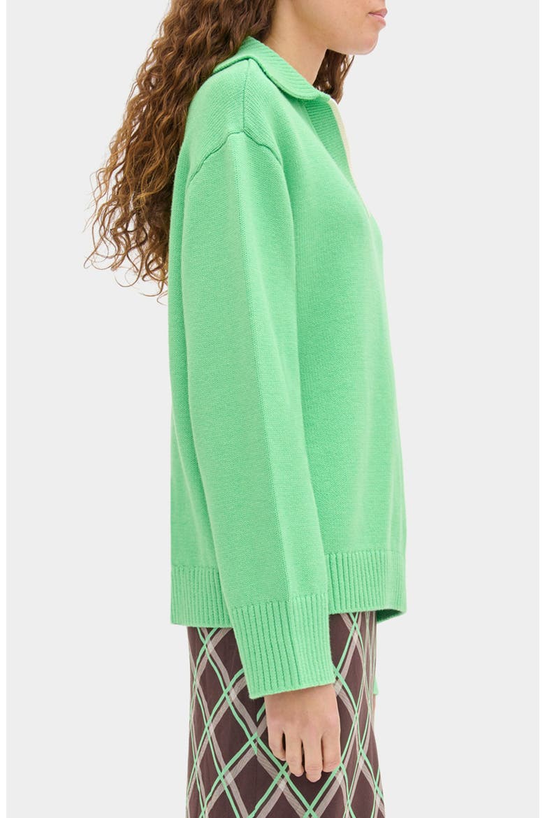 Judith Johnny Collar Sweater, Alternate, color, BIO GREEN