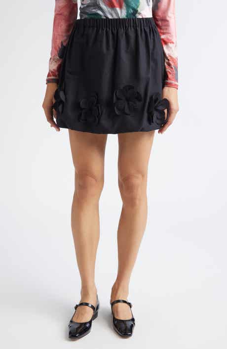 Stine Goya Floral Applique Organic Cotton Miniskirt