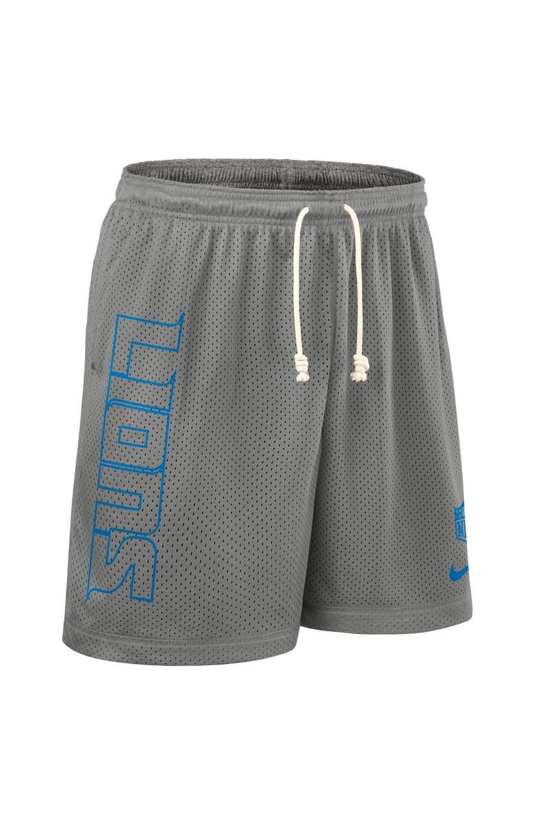 Nike Men's Nike Gray Detroit Lions Sideline Reversible Performance Shorts, Alternate, color, Gray