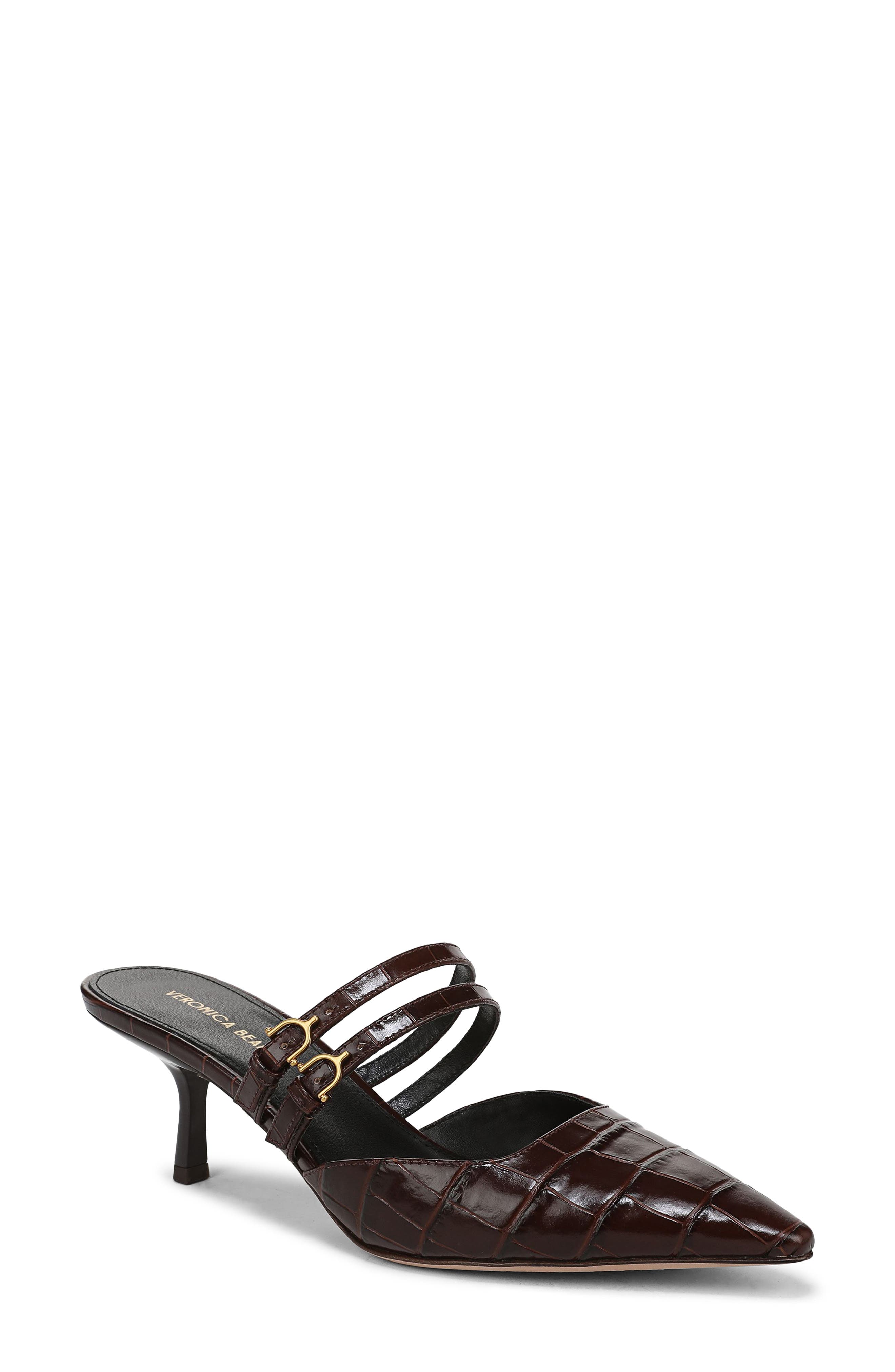Veronica Beard Corrie Croc Embossed Pointed Toe Pump
