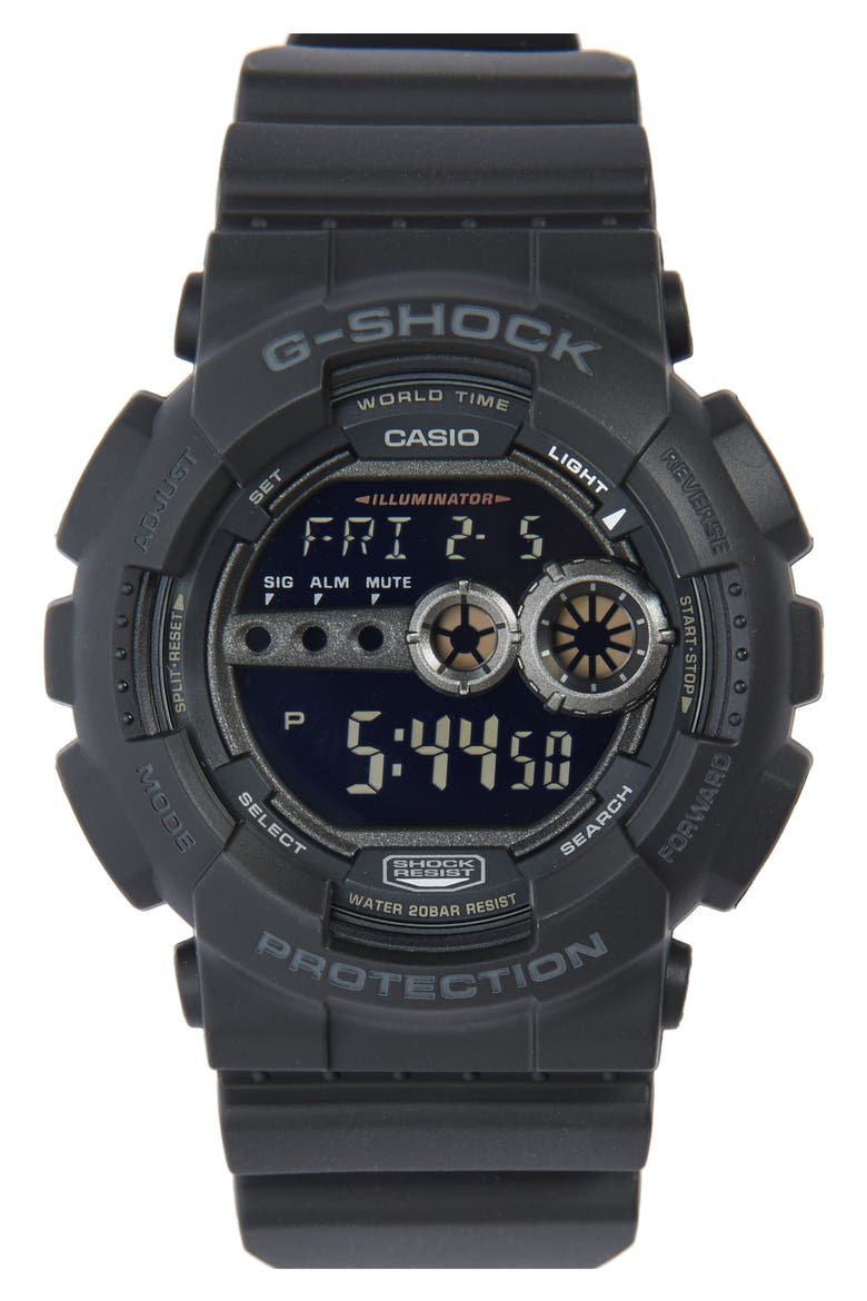 'Super Luminosity' Digital Watch, 48mm, Main, color, BLACK