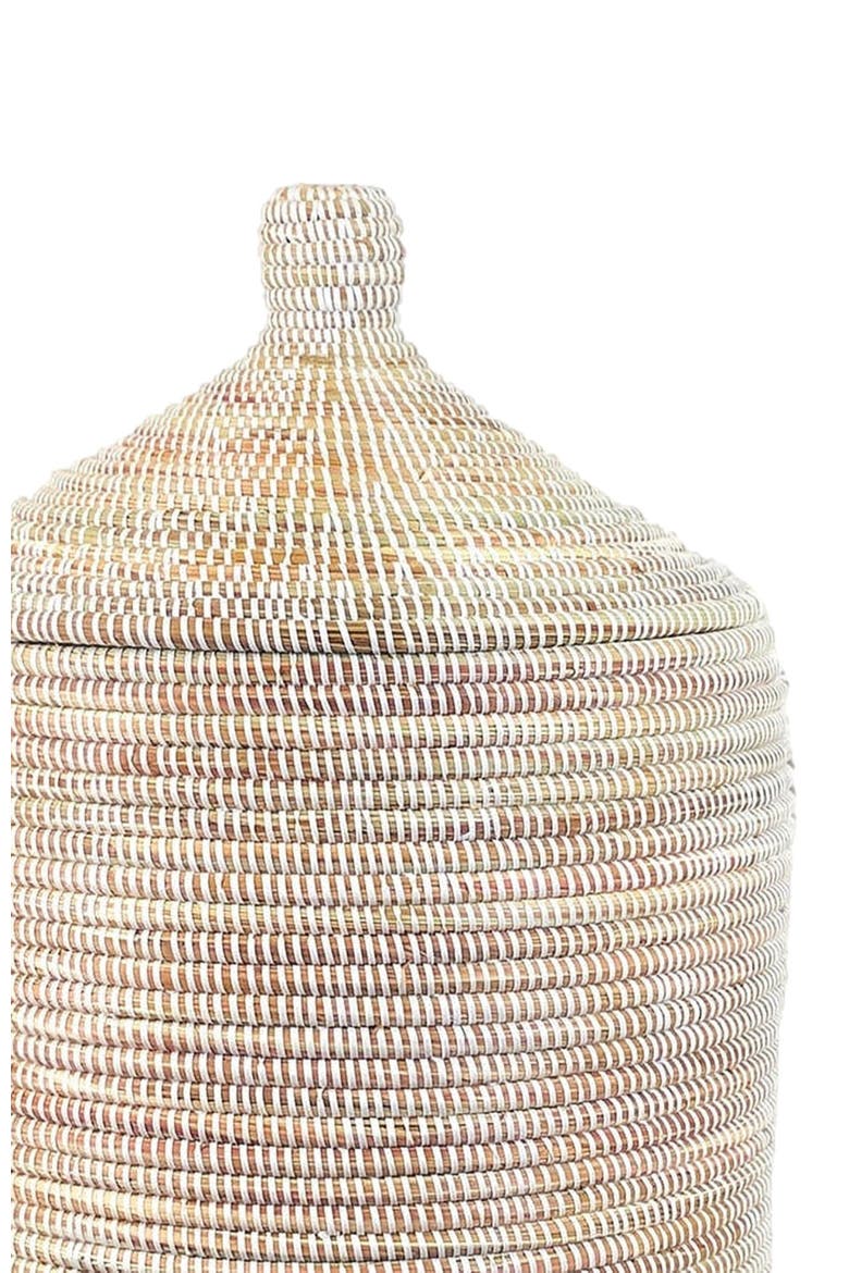 Dou Lid Storage Basket Monochrome Storage, Alternate, color, White