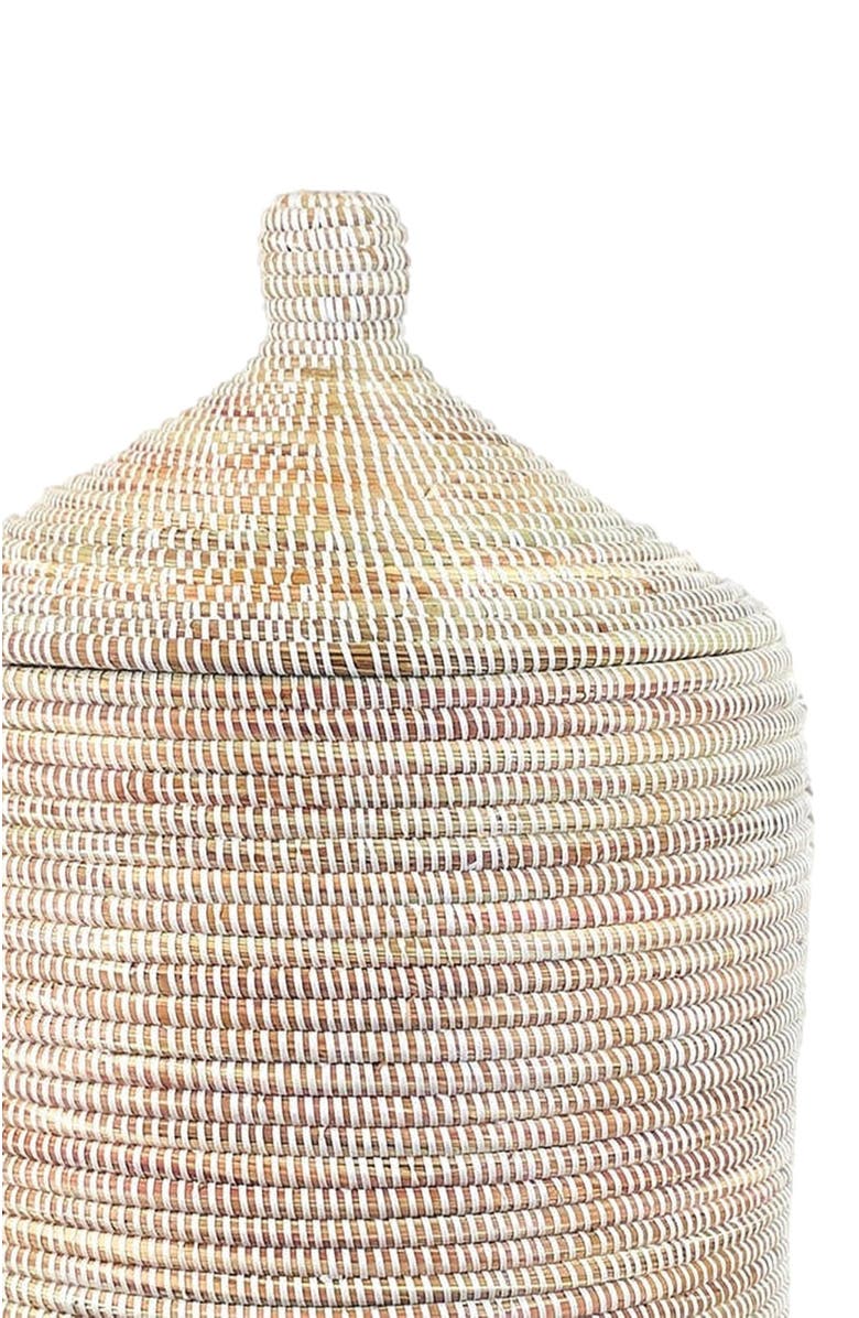 Mbare Dou Lid Storage Basket Monochrome, Alternate, color, White