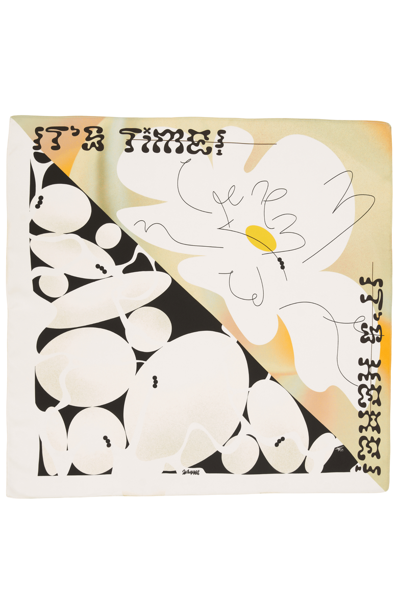 Wrappr Giftwrap Above | 28" Mulberry Silk Furoshiki Wrap by Essery Waller, Main, color, Ivory