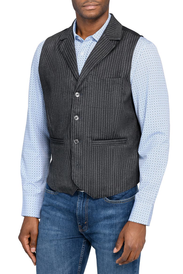 Solid Tailored Vest, Main, color, TEXTURED CHARCOAL