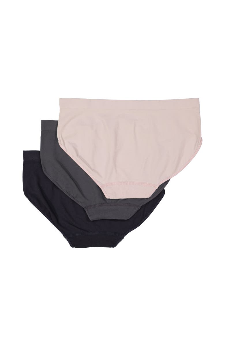 BRABAR Comfy Undies Midi Bikini, Alternate, color, Black, Asphalt, Mushroom