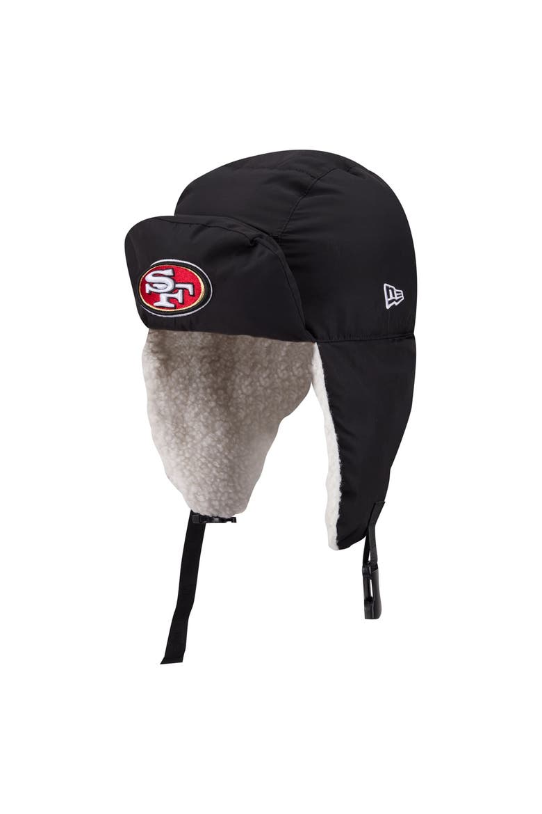Men's New Era x Alpha Industries  Black San Francisco 49ers Puffer Quilted Trapper Hat, Main, color, Black