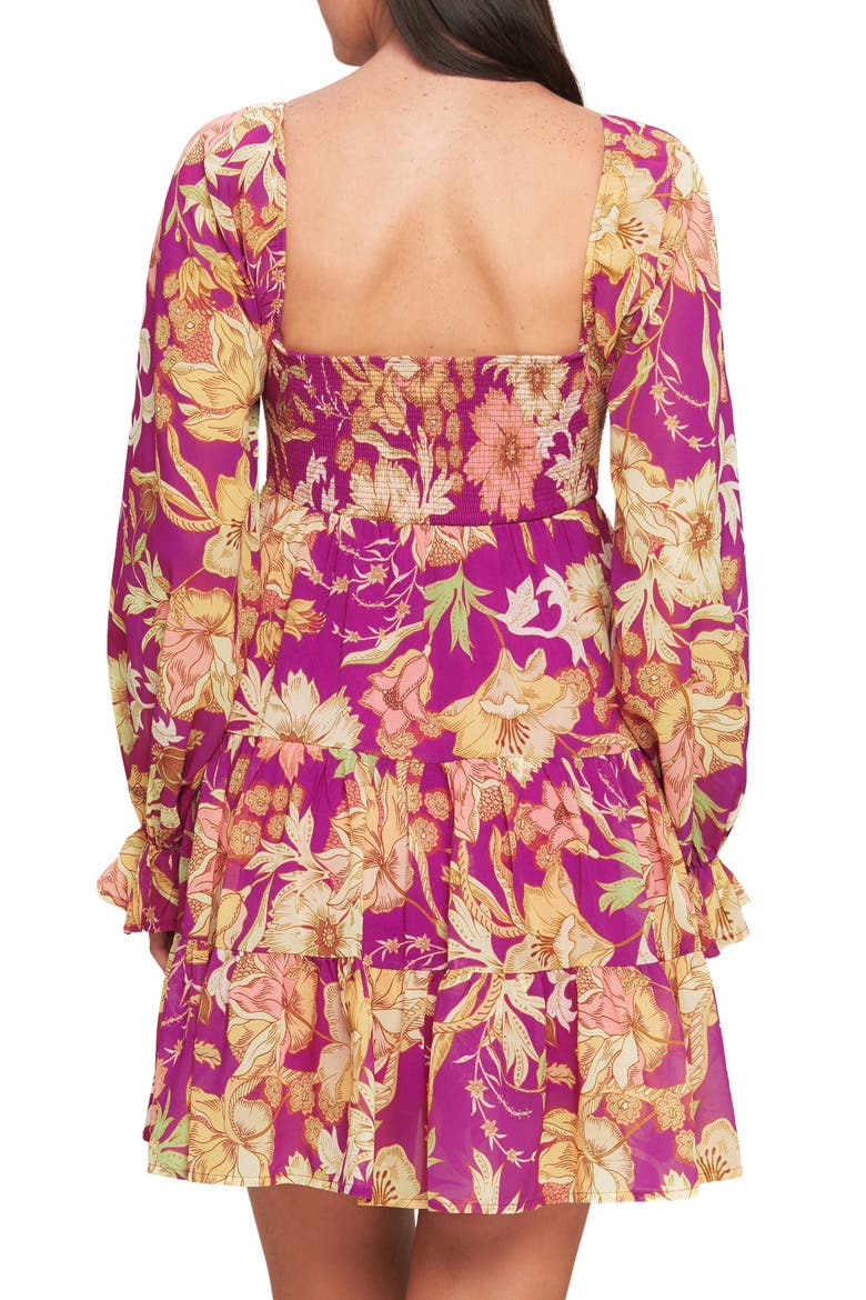 Long Sleeve Minidress, Alternate, color, MAGENTA
