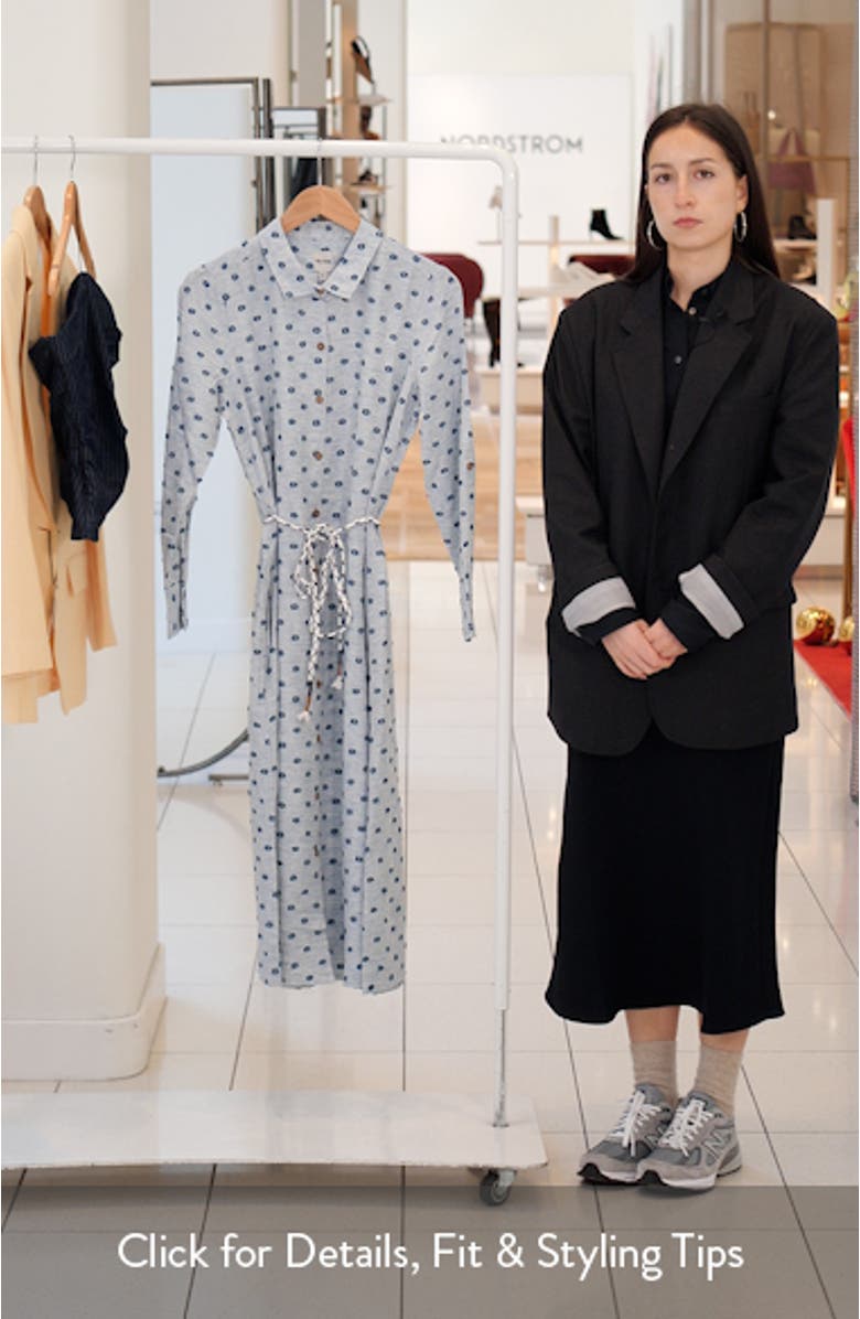 Liana Clip Dot Midi Shirtdress, sales video thumbnail