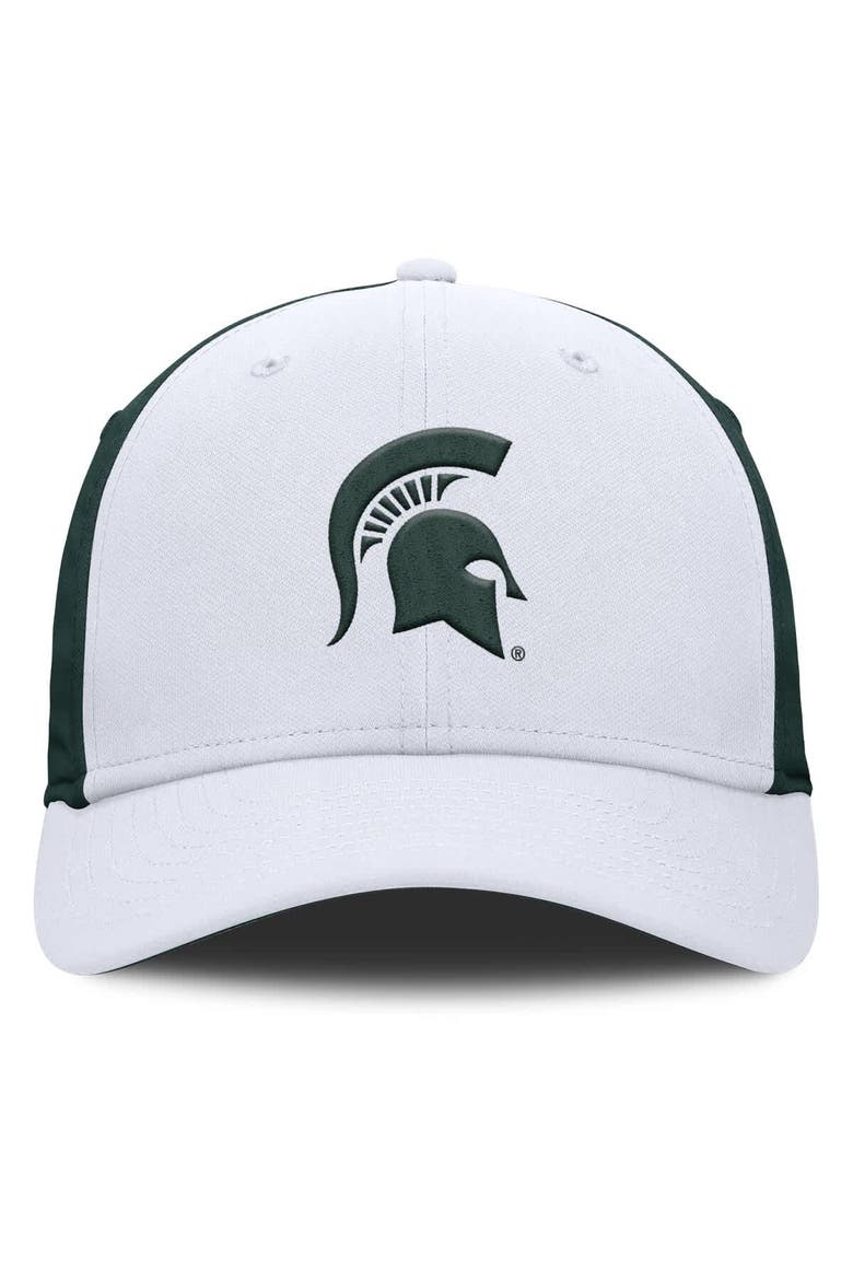 Men's Nike White/Green Michigan State Spartans 2025 Sideline Rise Local Performance Flex Hat, Alternate, color, White