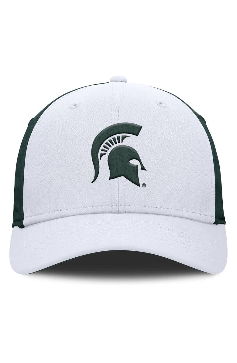 Nike Men's Nike White/Green Michigan State Spartans 2025 Sideline Rise Local Performance Flex Hat, Alternate, color, White