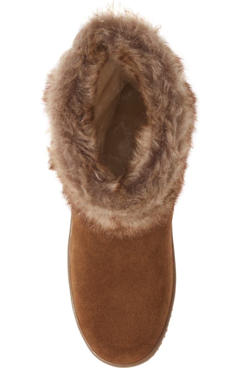 Minnetonka Everett Water Resistant Suede & Faux Fur Boot, Alternate, color, Dusty Brown Suede/ Faux Fur