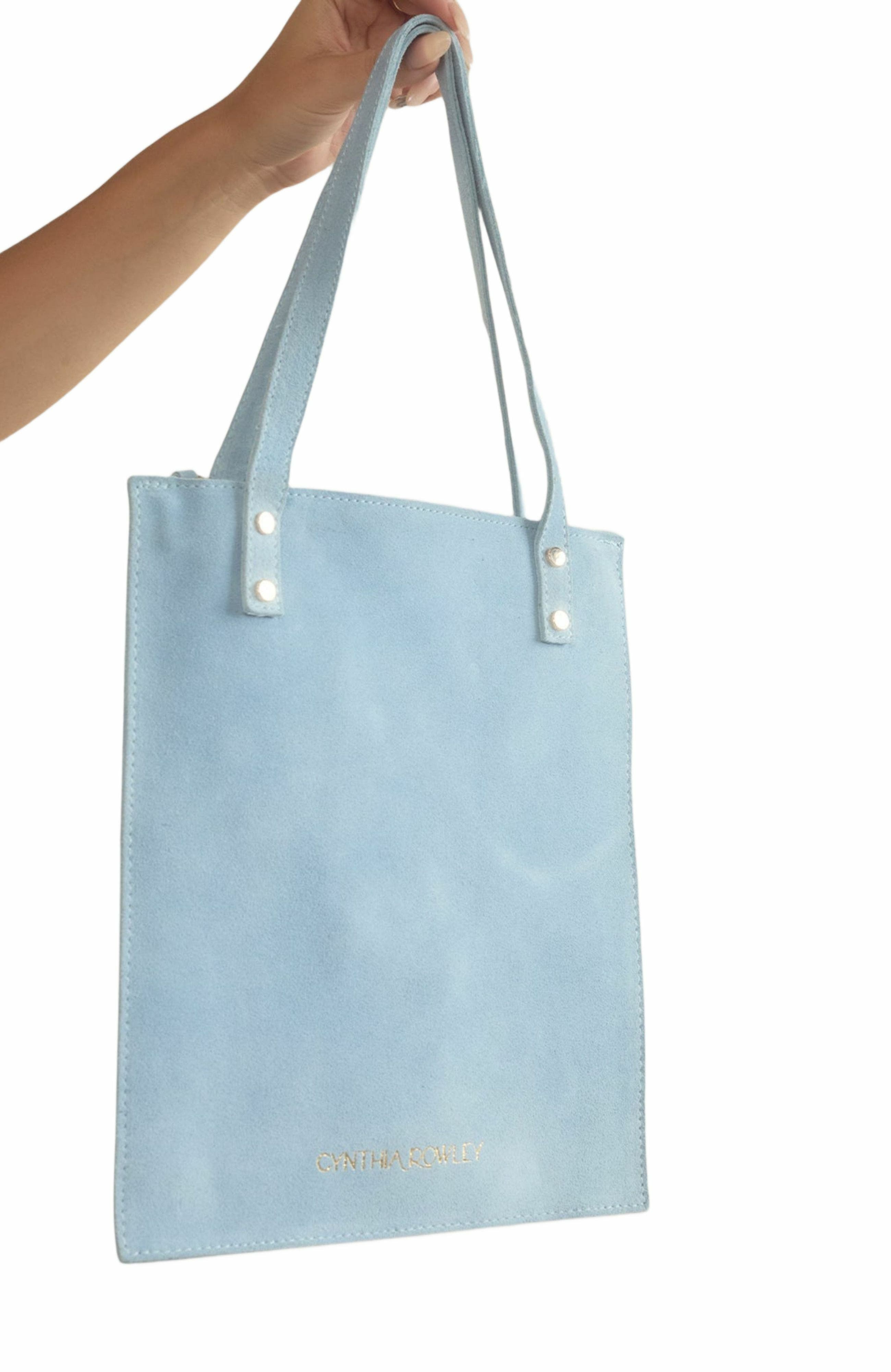 Cynthia Rowley Sleek Suede Tote, Alternate, color, Blue