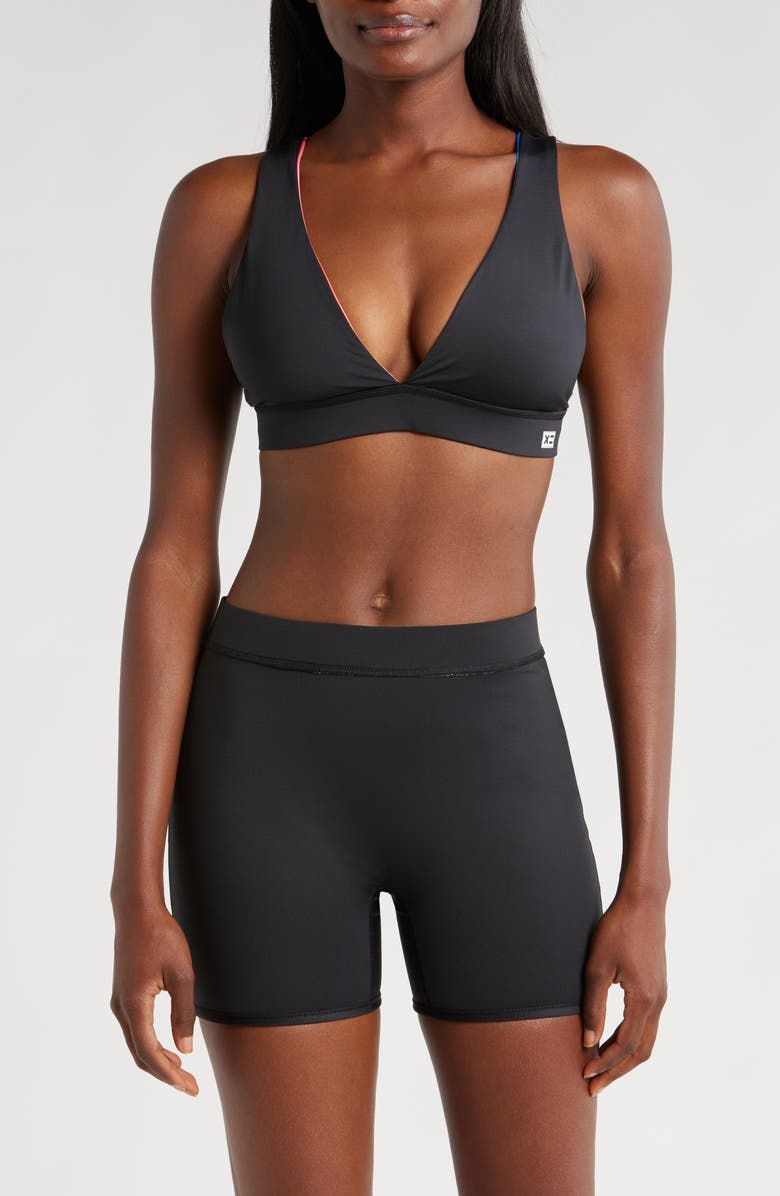 TomboyX Reversible Plunge Bikini Top, Alternate, color, Melting Rainbow