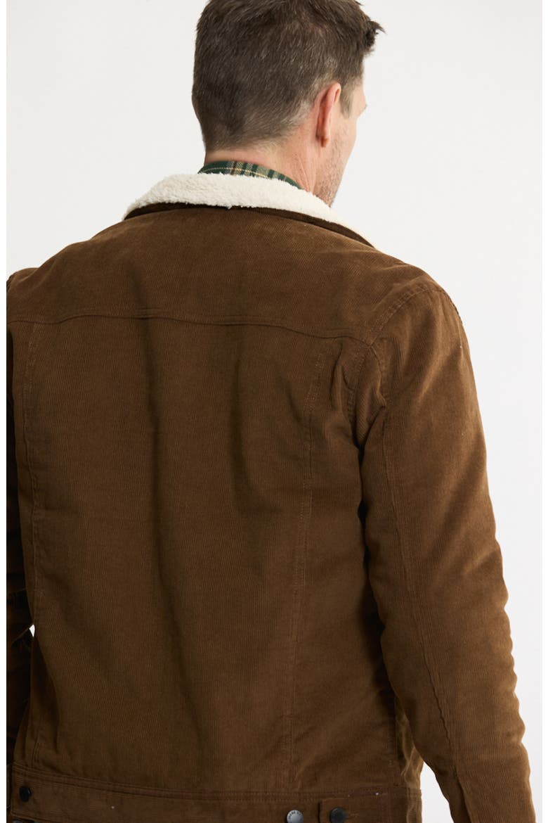 Faux Shearling Lined Trucker Jacket, Alternate, color, KHAKI