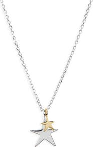 Estella Bartlett Two-Tone Double Star Pendant Necklace