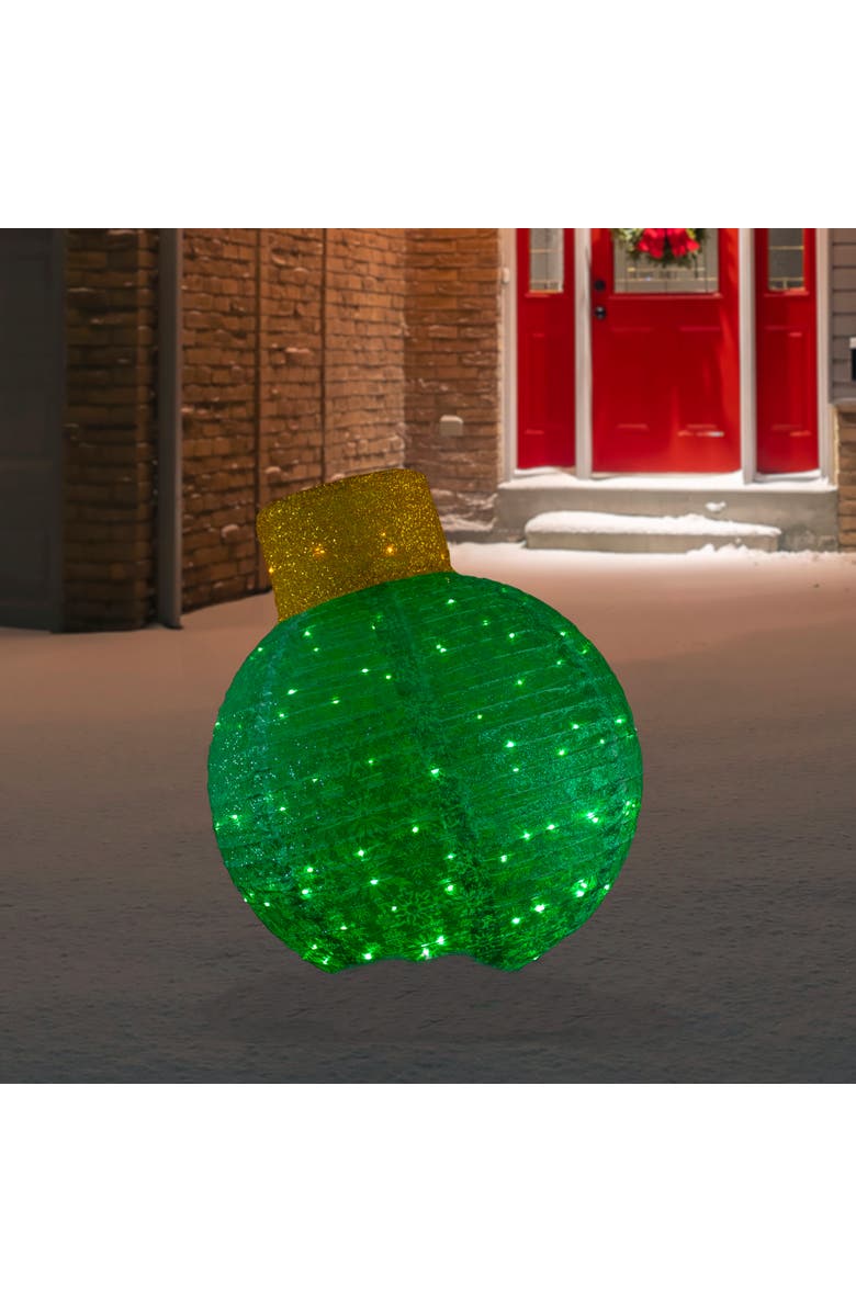 Northlight LED Lighted Twinkling Commercial Outdoor Tinsel Onion Christmas Ornament - 38" - Green, Alternate, color, 