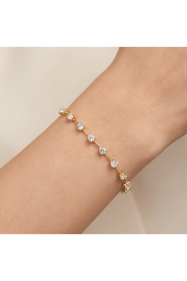 5Ct Spaced Diamond Tennis Bracelet 14k Gold Lab Grown 7", Alternate, color, 14k Yellow Gold