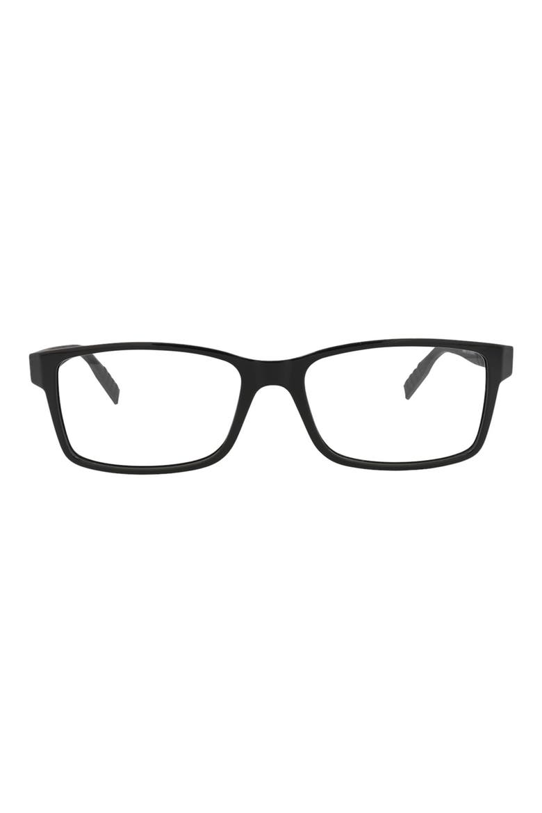 56mm Rectangular Optical Glasses, Main, color, BLACK BLACK TRANSPARENT