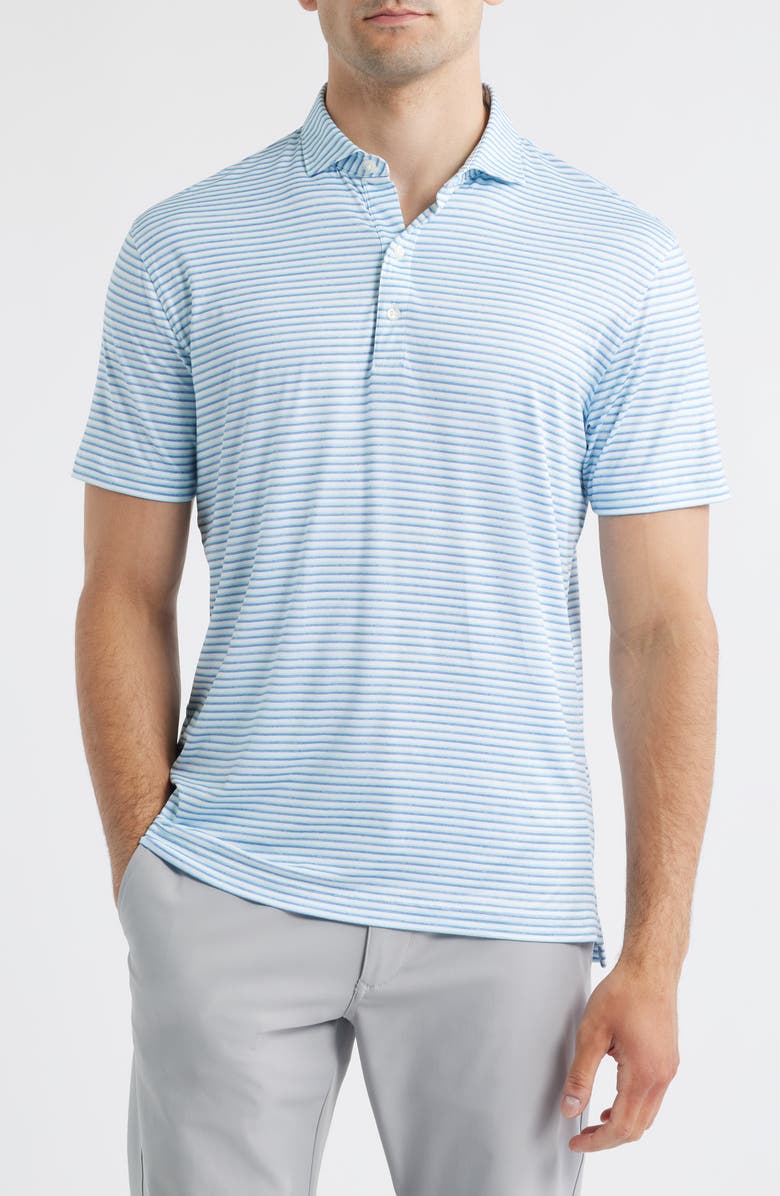 johnnie-O Warwick Stripe PREP-FORMANCE Polo, Main, color, Tide