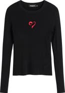 Desigual Floral Embroidery Long Sleeve T-Shirt