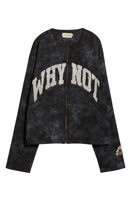 Honor The Gift Twill Washed Front Zip Jacket In Black