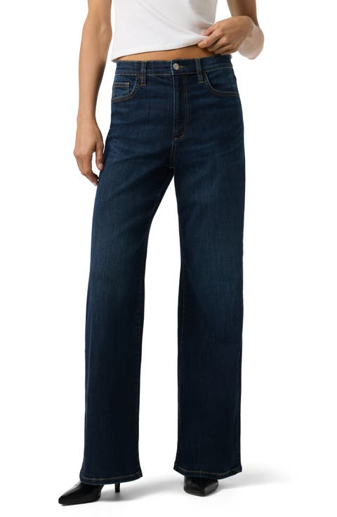 High Waist Full Length Wide Leg Jeans