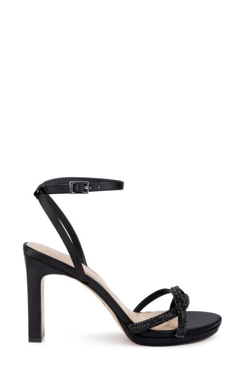 Jewel Badgley Mischka Fila Ankle Strap Platform Sandal In Black