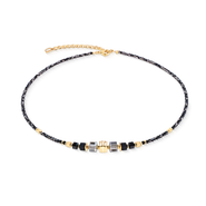 COEUR DE LION Necklace Wave Cube Flow gold-black
