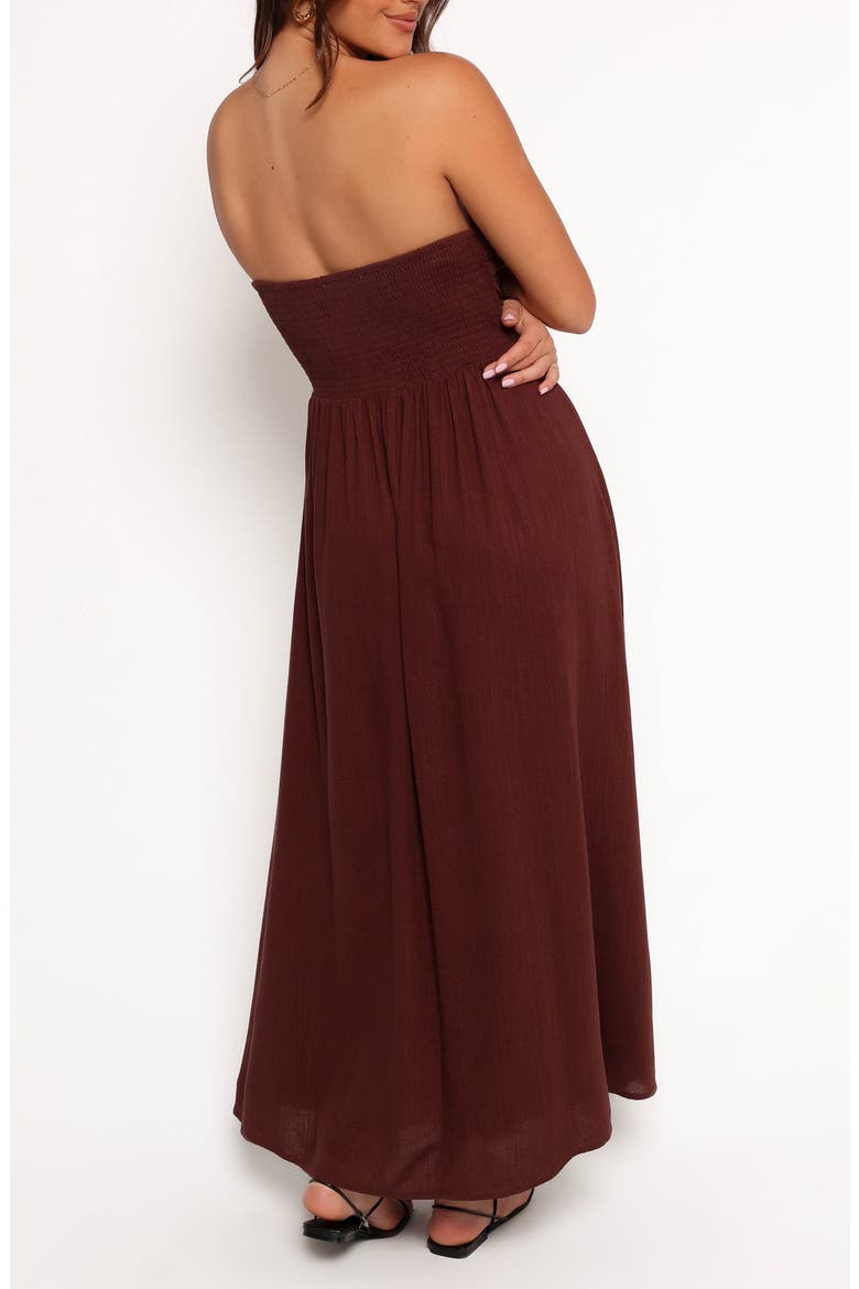 Kayt Strapless Linen Blend Maxi Sundress, Alternate, color, CHOCOLATE BROWN