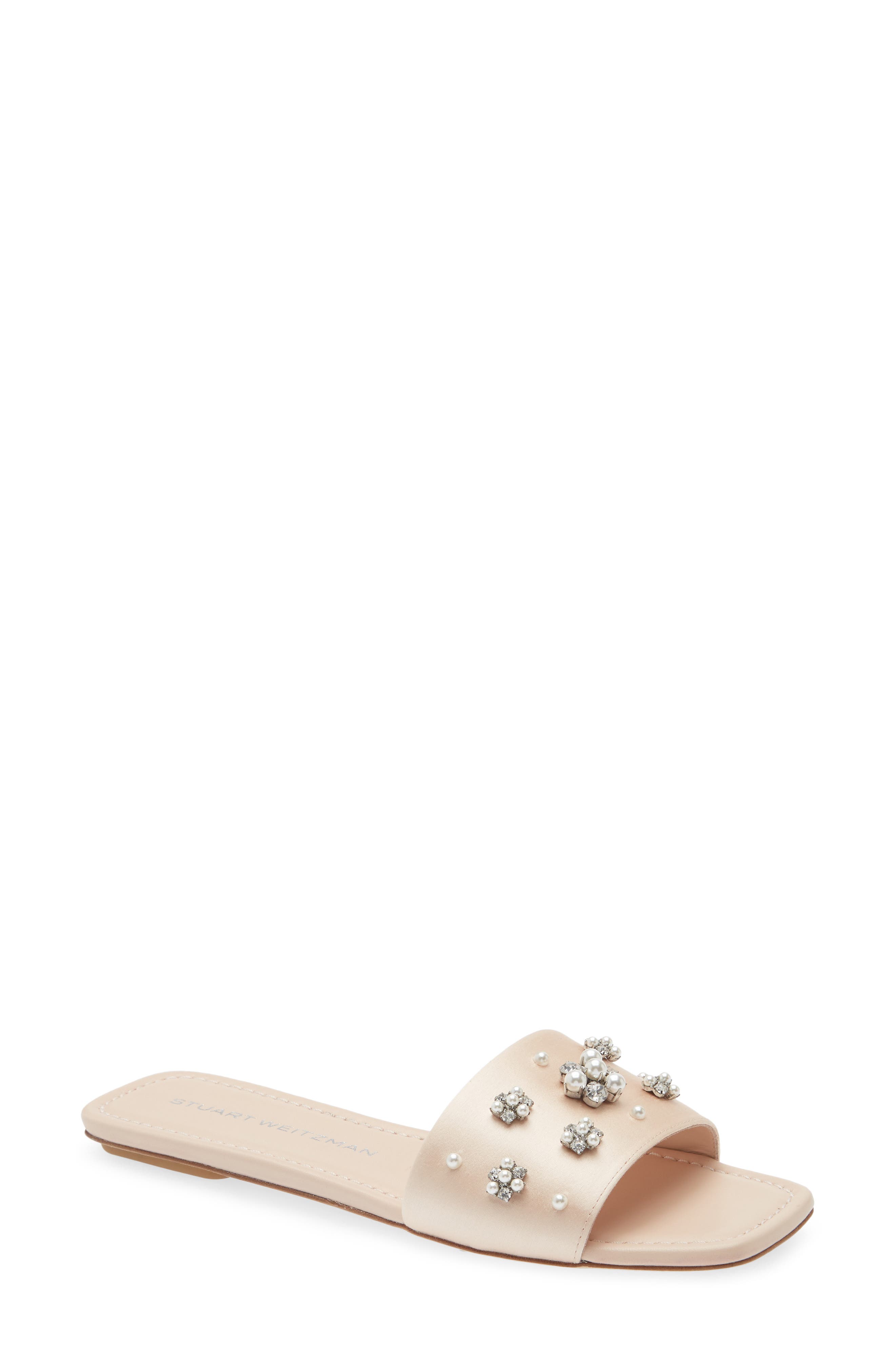 Stuart Weitzman Poppy Embellished Slide Sandal