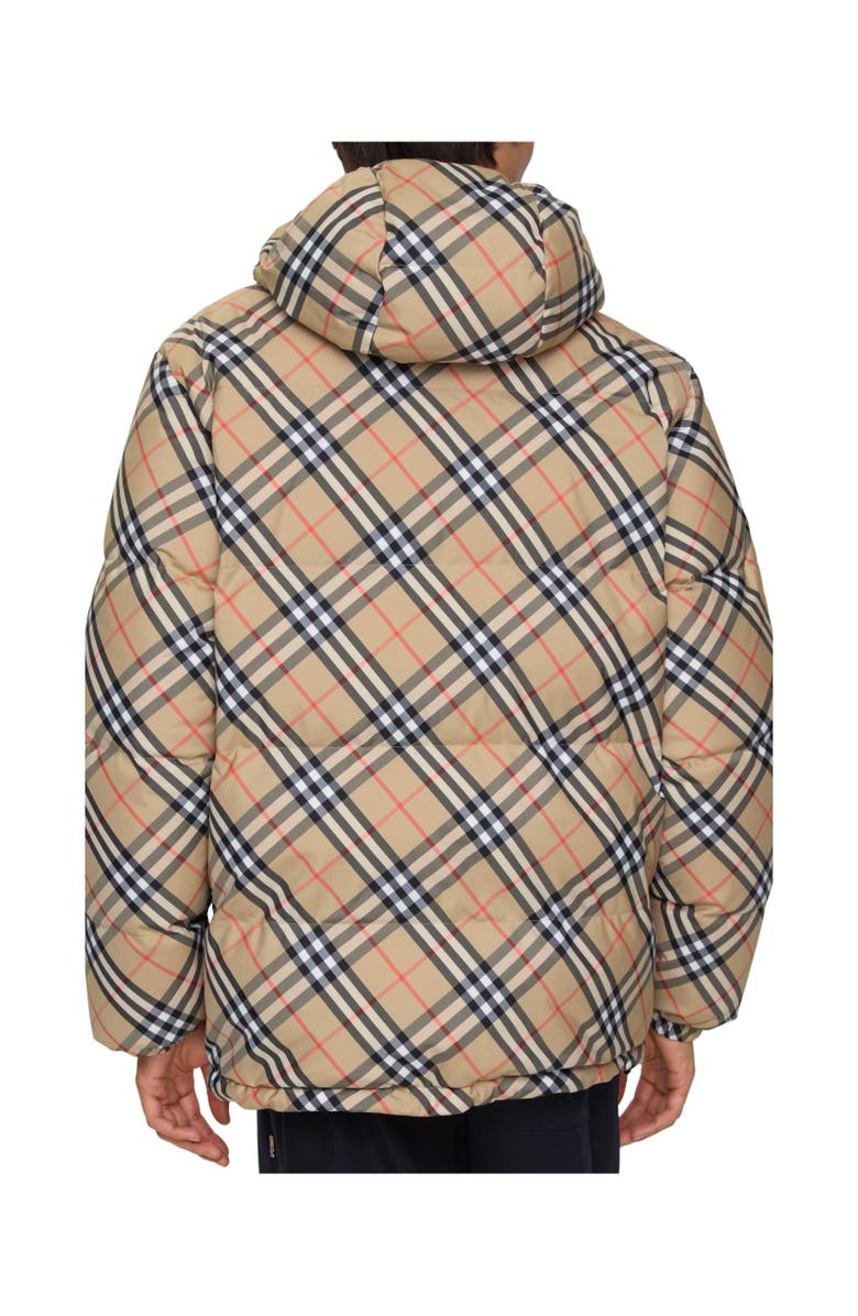 Burberry Reversible Check Hooded Puffer Jacket, Alternate, color, Sand Beige