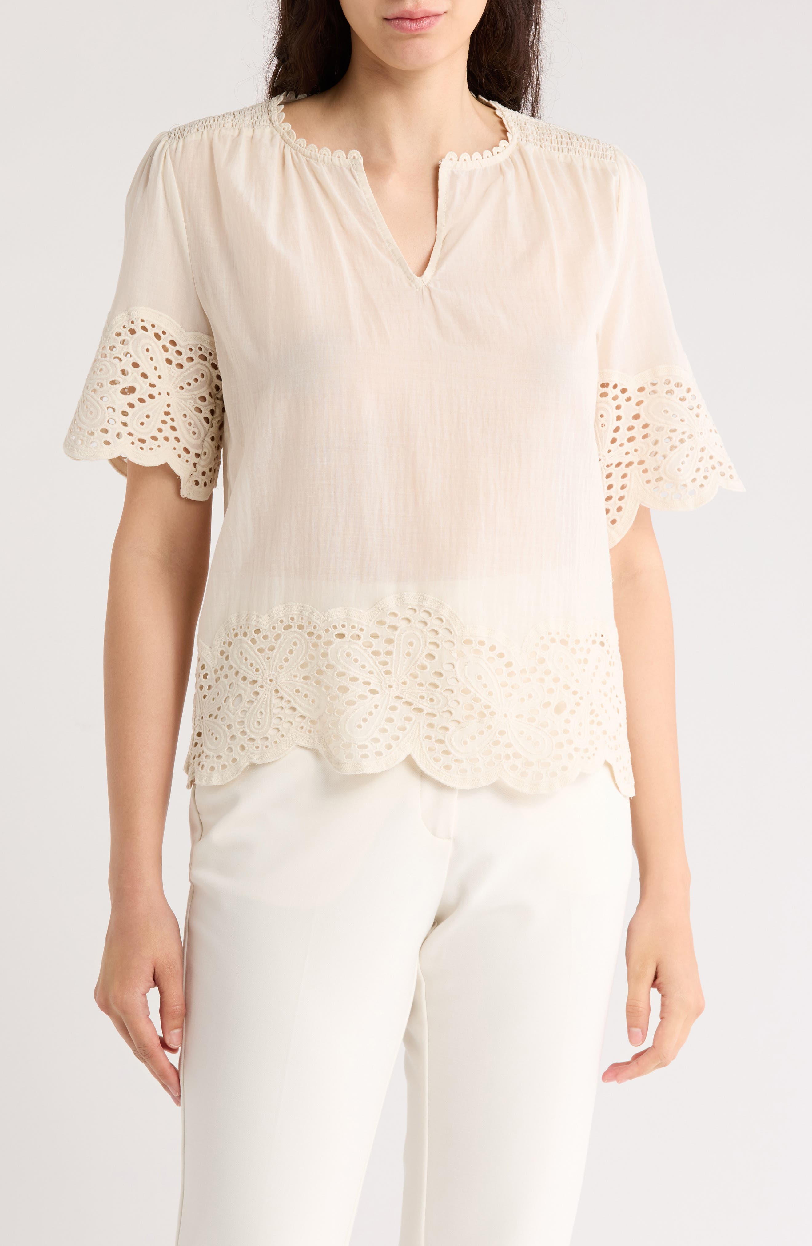 Embroidered Cotton Top