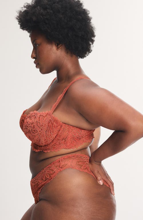 Savage X Fenty Romantic Corded Lace Unlined Underwire Bra In Red