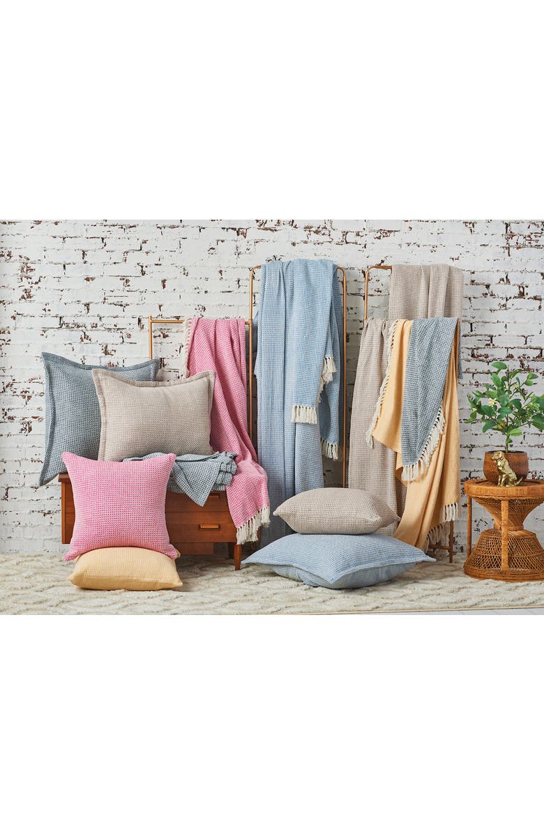 C&F Home Langford Mini Hounds Tooth Hand Loomed Cotton Decorative Throw Pillow, Alternate, color, Brown