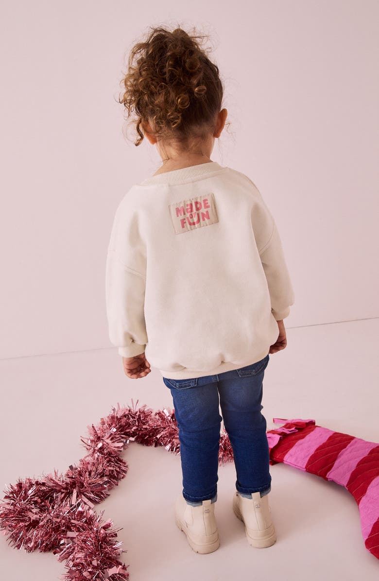 NEXT Kids' Little Friends Cotton Graphic Sweatshirt, Alternate, color, White